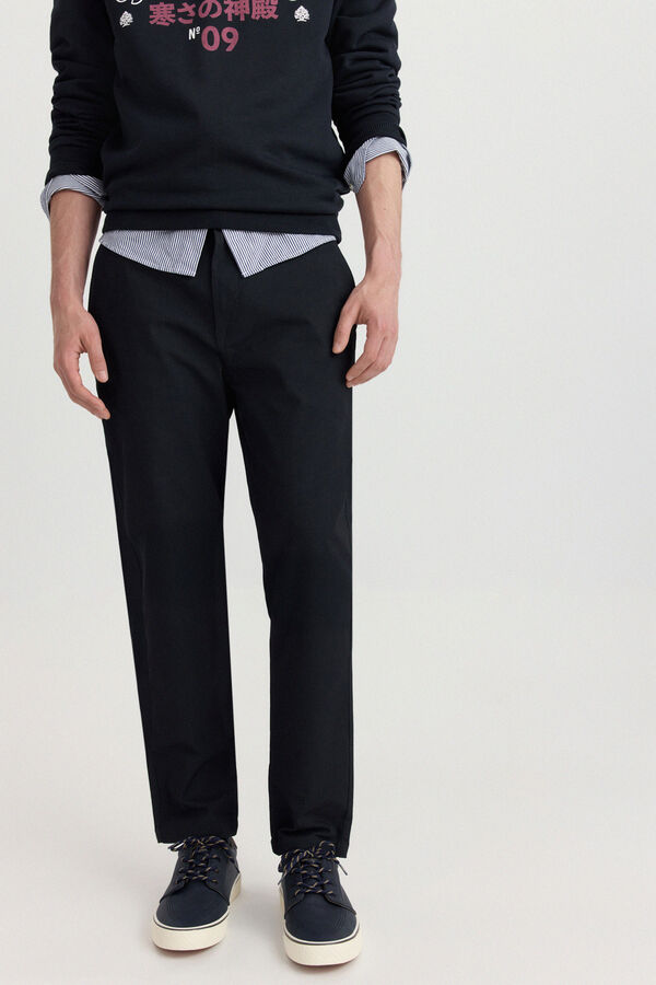 Springfield Micro-print slim fit chinos blue