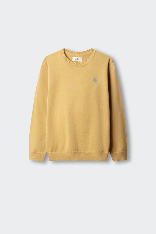 Springfield Kids Camisola b&aacute;sica com cotoveleiras para crian&ccedil;a amarelo