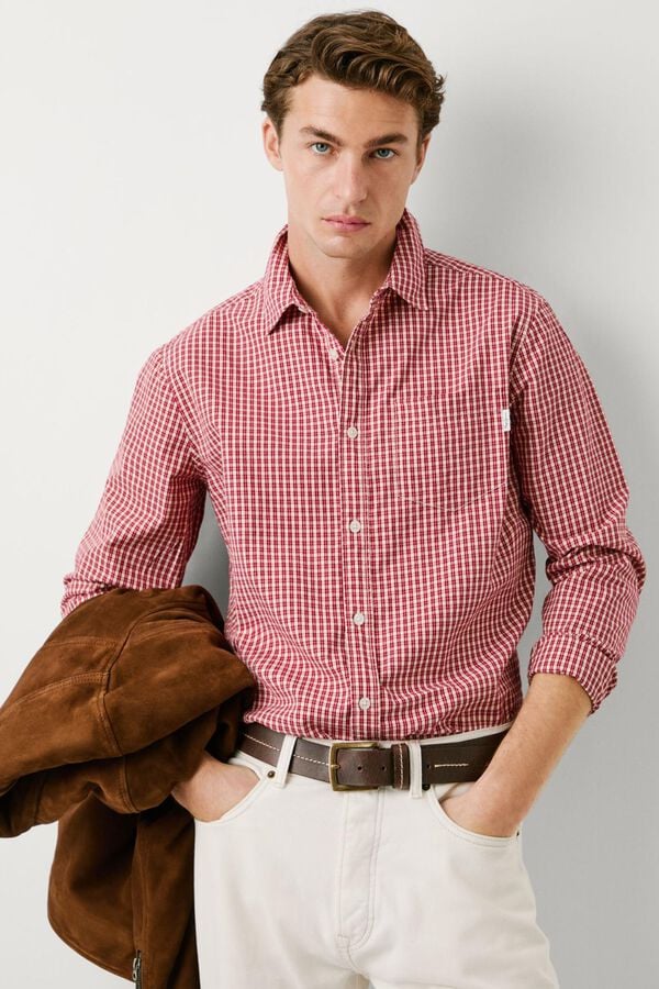 Pepe Jeans Camisa xadrez regular fit vermelho