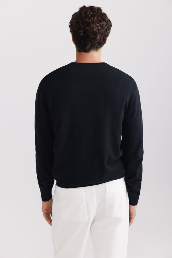 Springfield Camisola b&aacute;sica gola em bico azul