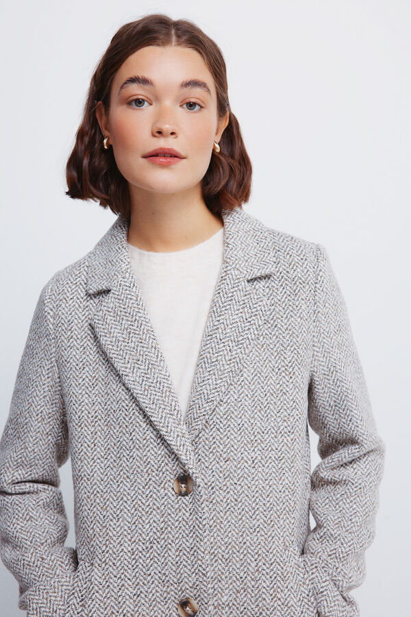 Springfield Casaco sobretudo com gola de lapela cinzento