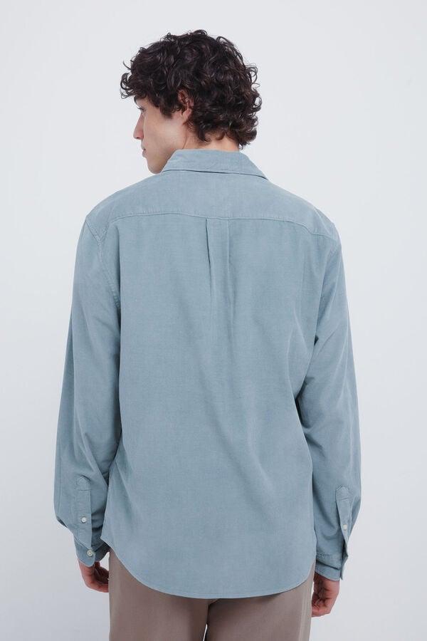 Springfield Camisa de micro veludo cotel&ecirc; verde