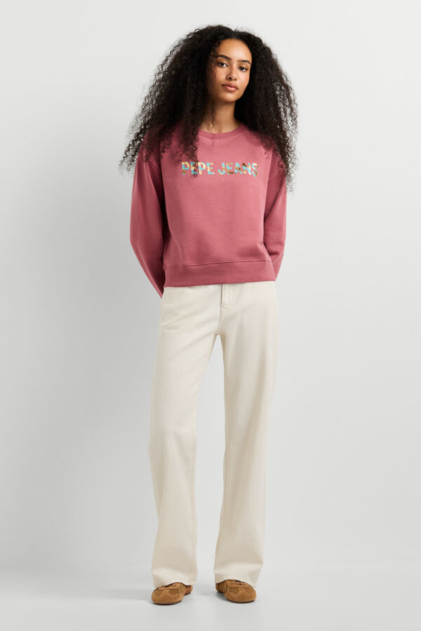 Pepe Jeans Sweatshirt gola redonda logo rosa