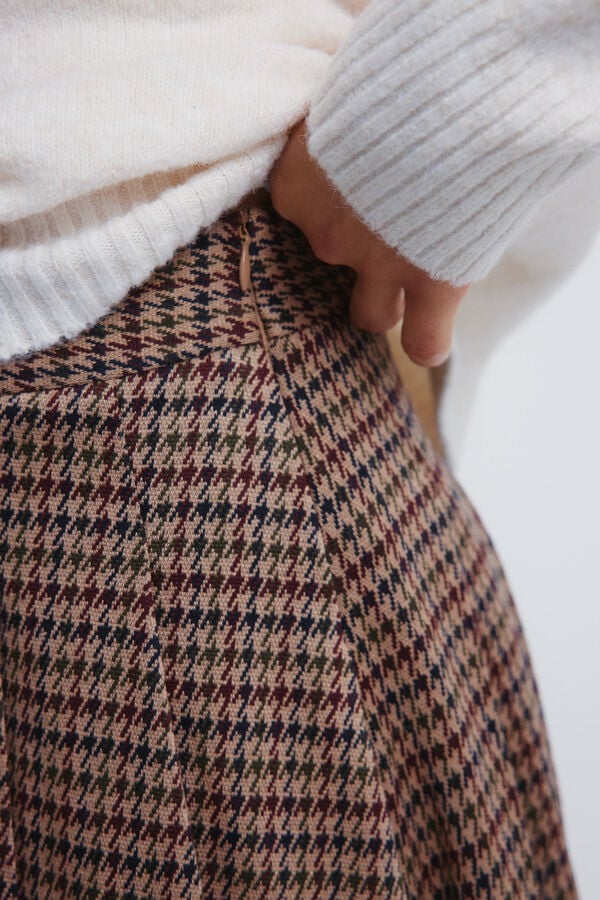 Springfield Saia curta com painéis xadrez cru