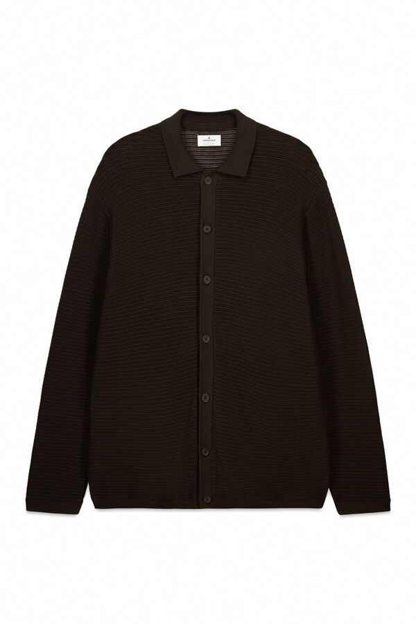 Springfield Casaco de malha estruturado cru