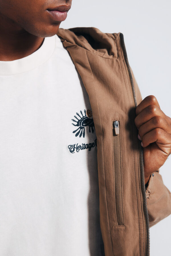 Springfield Parka algodão castanho