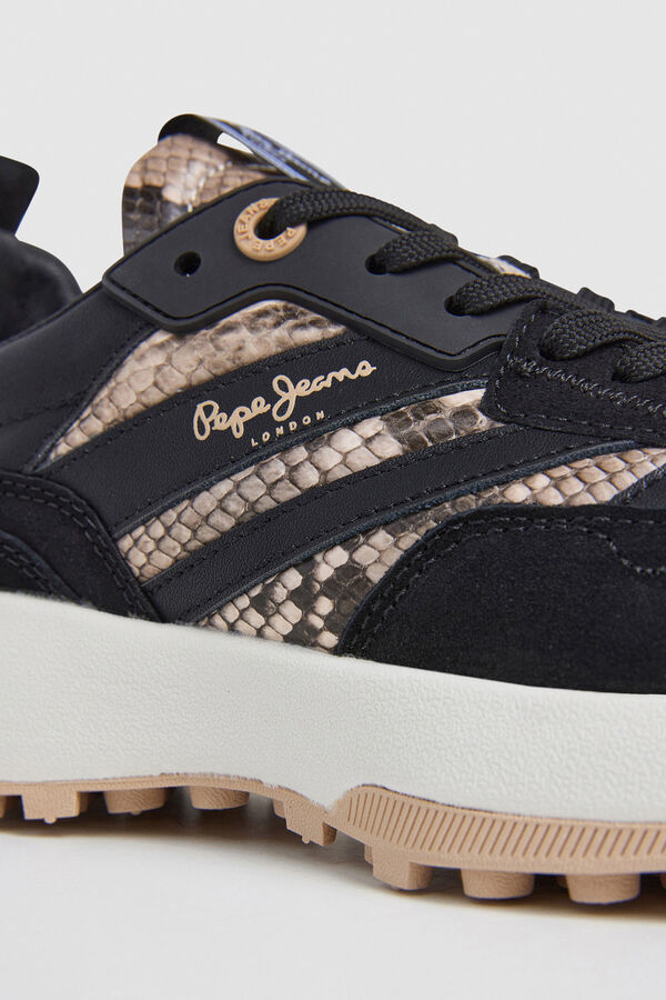 Pepe Jeans Tênis com detalhes em glitter preto