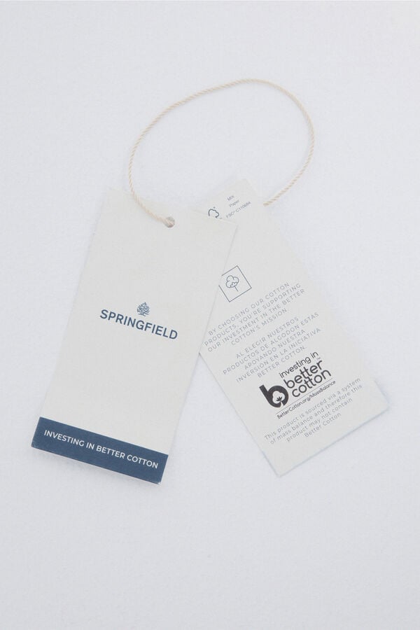 Springfield Camiseta com tecido dupla waffle preto