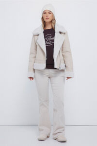 Springfield Calças de veludo cotelê com boca de sino baixa