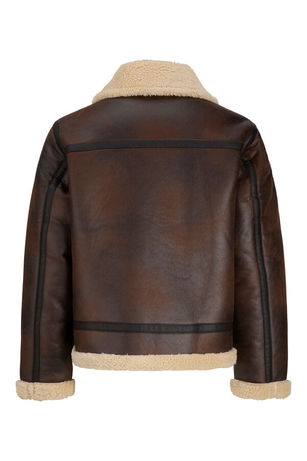 Jack & Jones Blus&atilde;o aviador com fecho-&eacute;clair cru