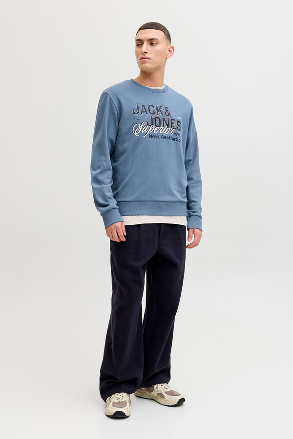 Jack & Jones Sweatshirt logo grande cinzento