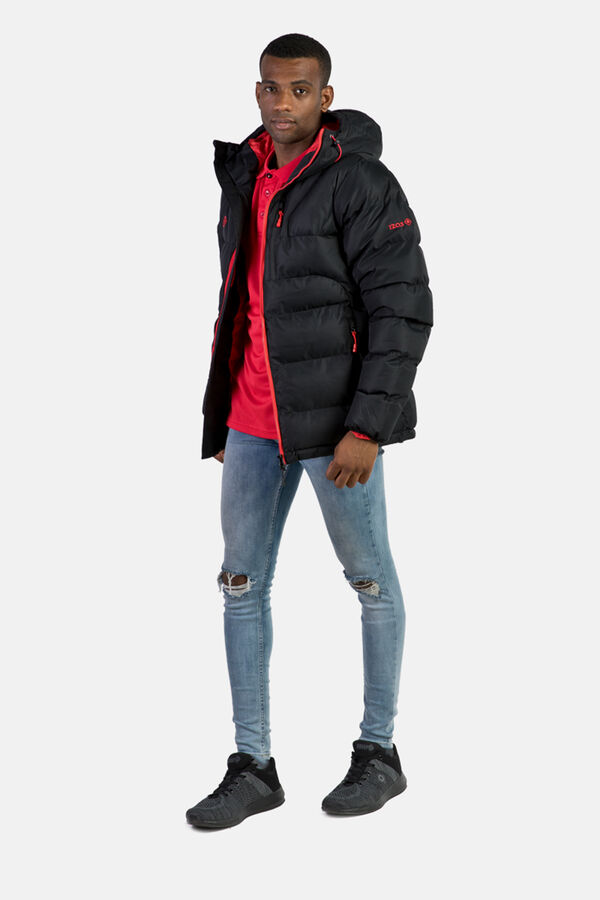 Izas Chaqueta rellena de fibra repelente al agua negro