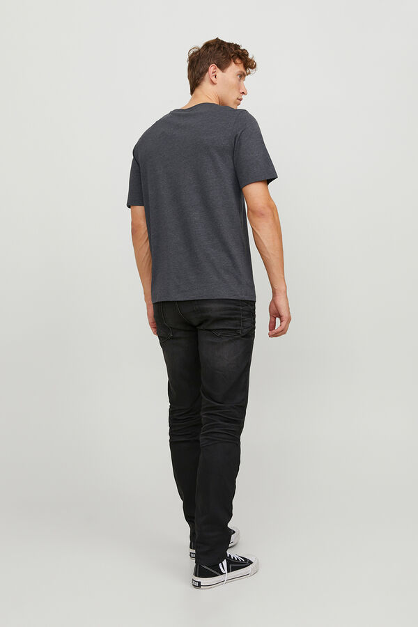 Jack & Jones T-shirt b&aacute;sica regular fit cinzento