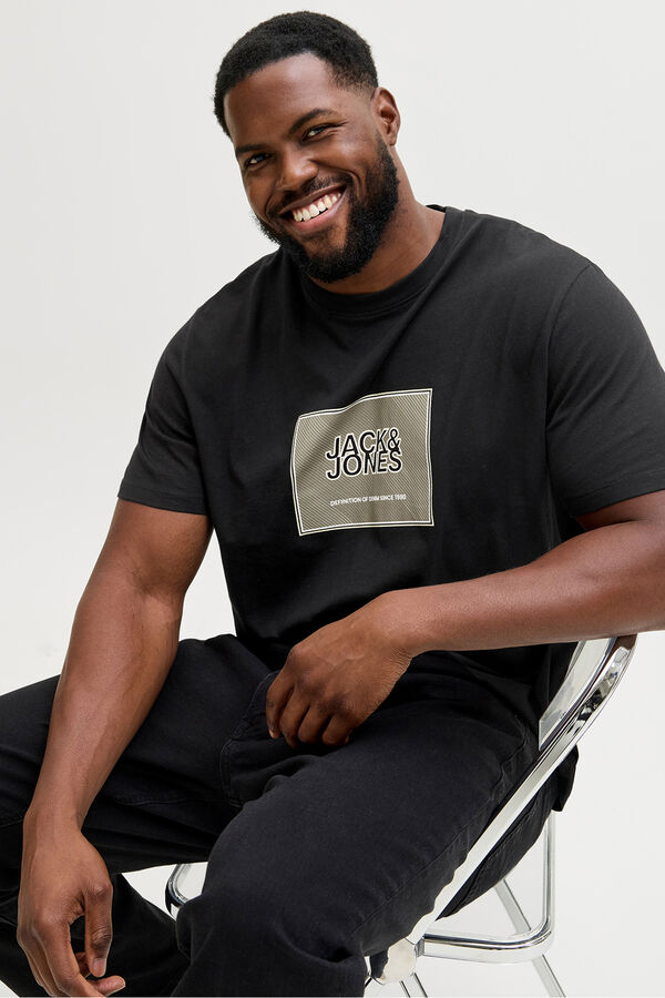 Jack & Jones PLUS Square logo T-shirt black