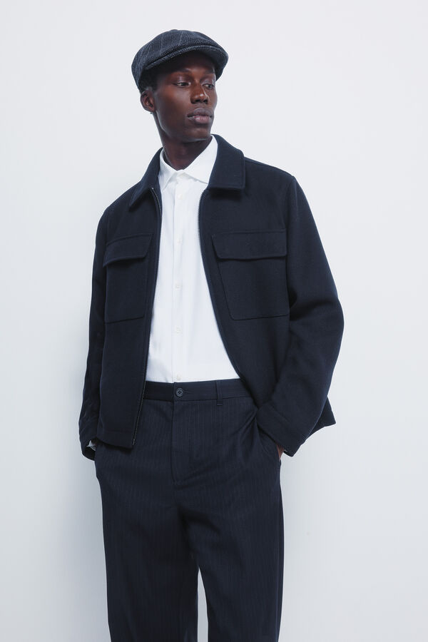 Springfield Calça de riscas reto azul