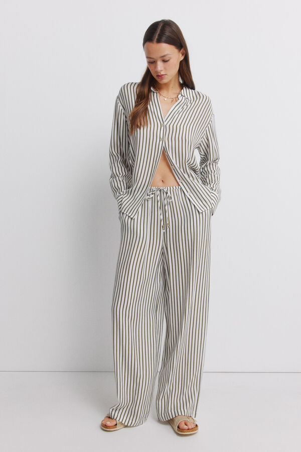 Springfield Cal&ccedil;a comprida larga Caqui escuro