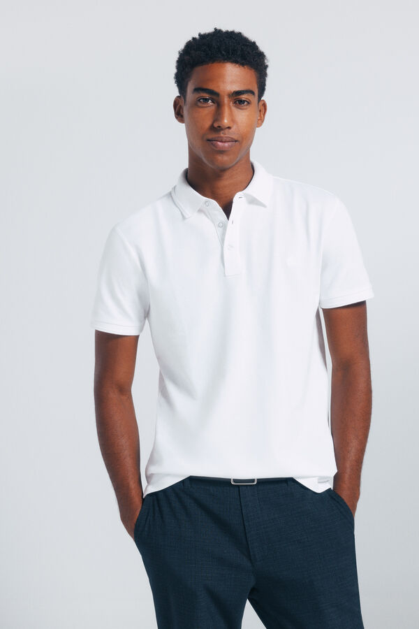 Springfield Polo piqué slim fit branco