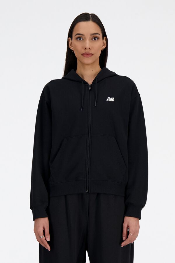 New Balance Sweatshirt com fecho-&eacute;clair Essentials preto