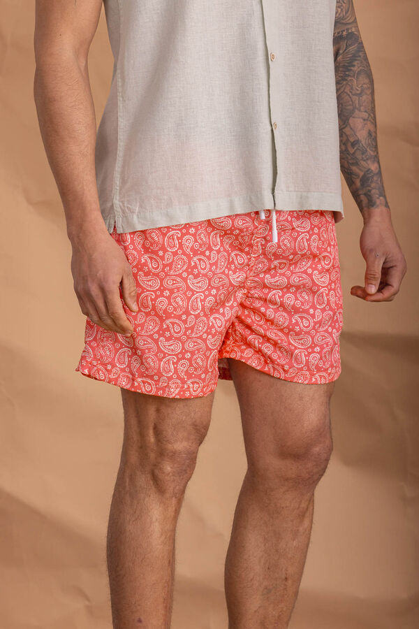 Celopman Cashmere Print Swimsuit red