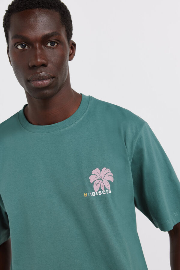 Springfield T-shirt hibisco azul