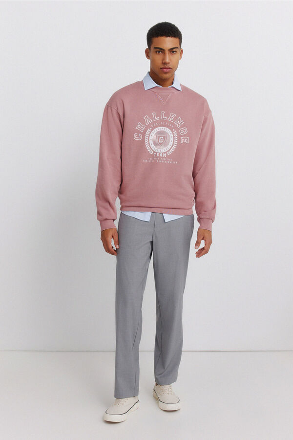 Springfield Sweatshirt efeito tingida  rosa