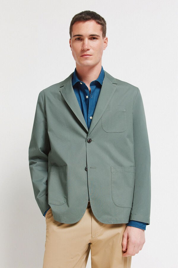 Springfield Blazer em algod&atilde;o verde
