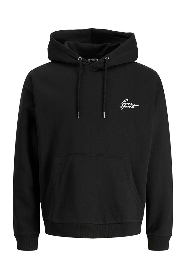 Jack & Jones Sweatshirt com capuz em felpa suave preto
