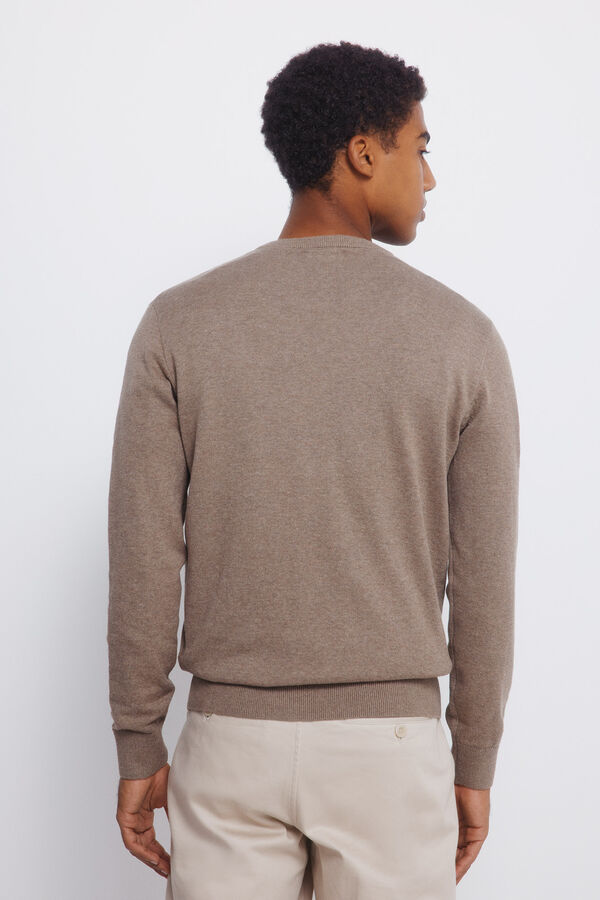 Springfield Camisola básico com gola em V cru