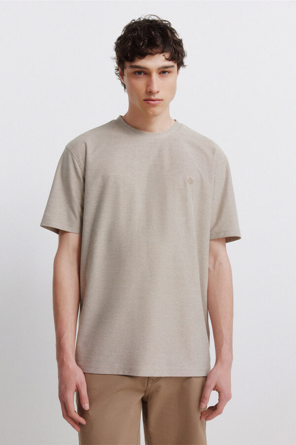 Springfield T-shirt em oxford castanho