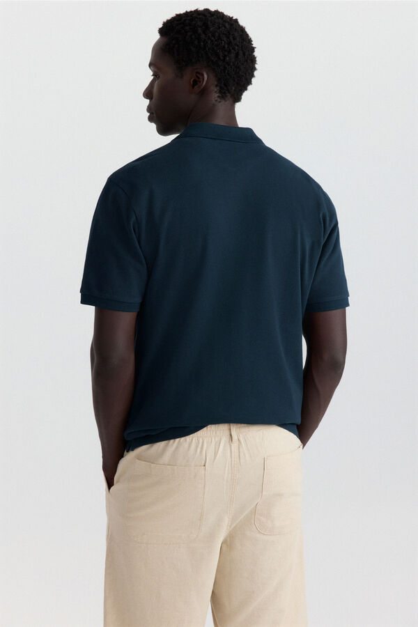 Springfield Polo piqu&eacute; b&aacute;sico Springfield regular fit azul