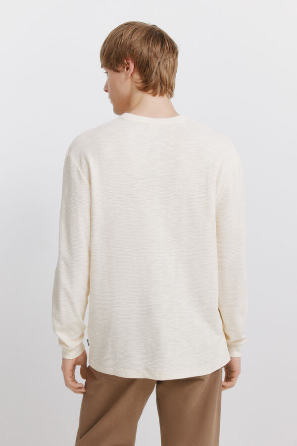 Springfield T-shirt manga comprida com carcela aos quadrados branco