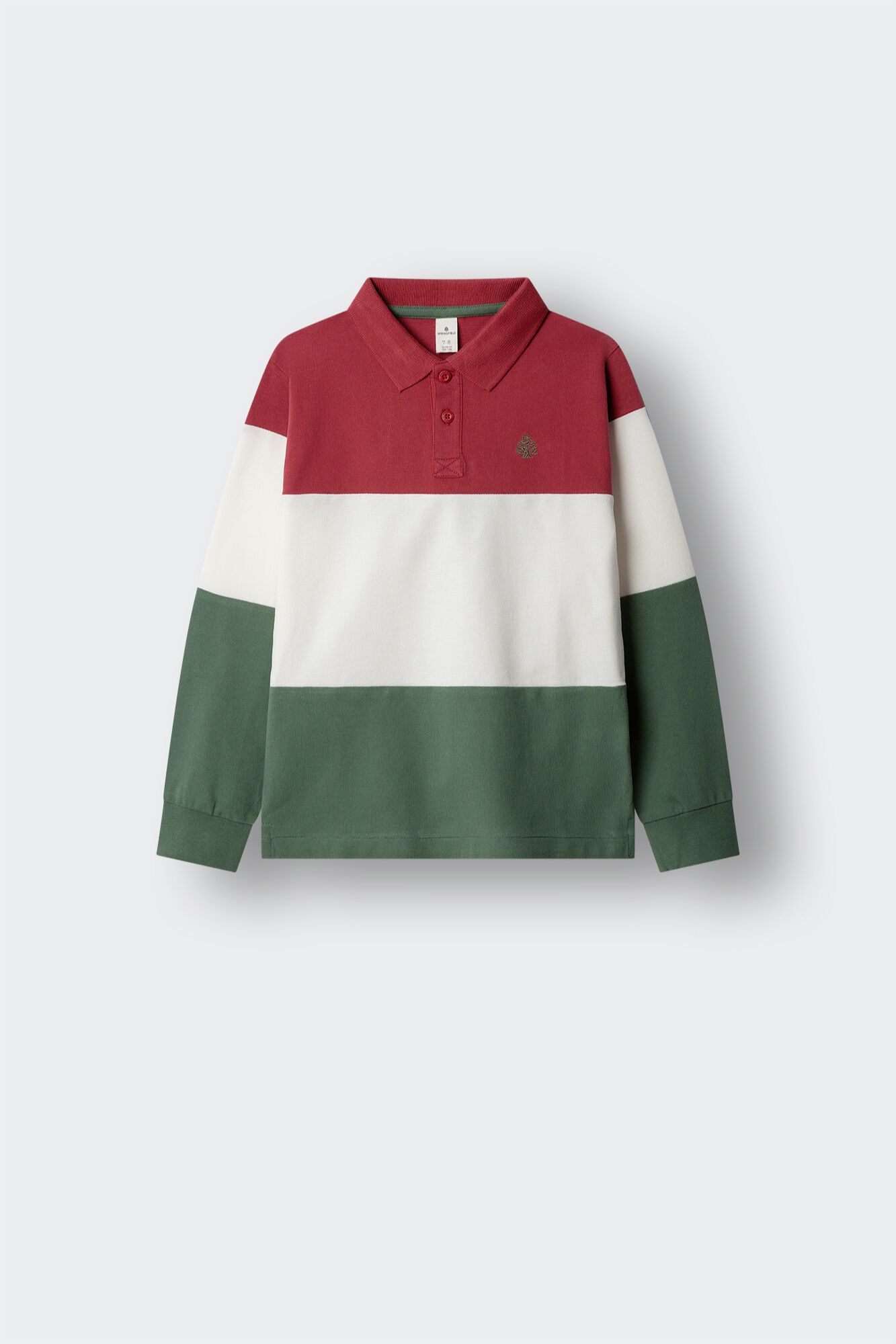Springfield Kids Polo de manga comprida com recortes e costuras para menino