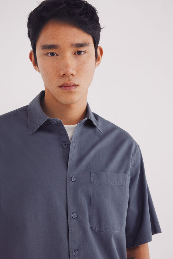 Springfield Camisa de manga curta tencel azul