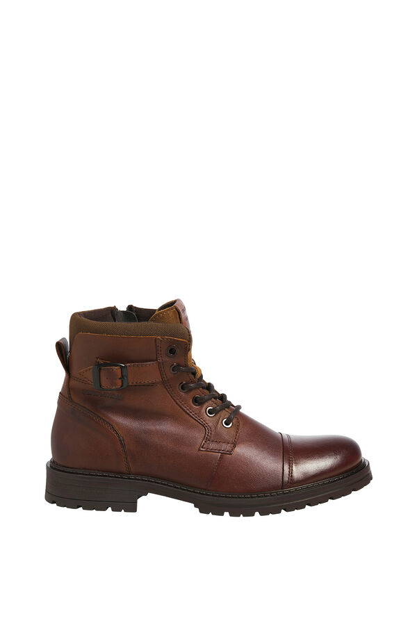 Jack & Jones Borceguí hebilla piel marrón