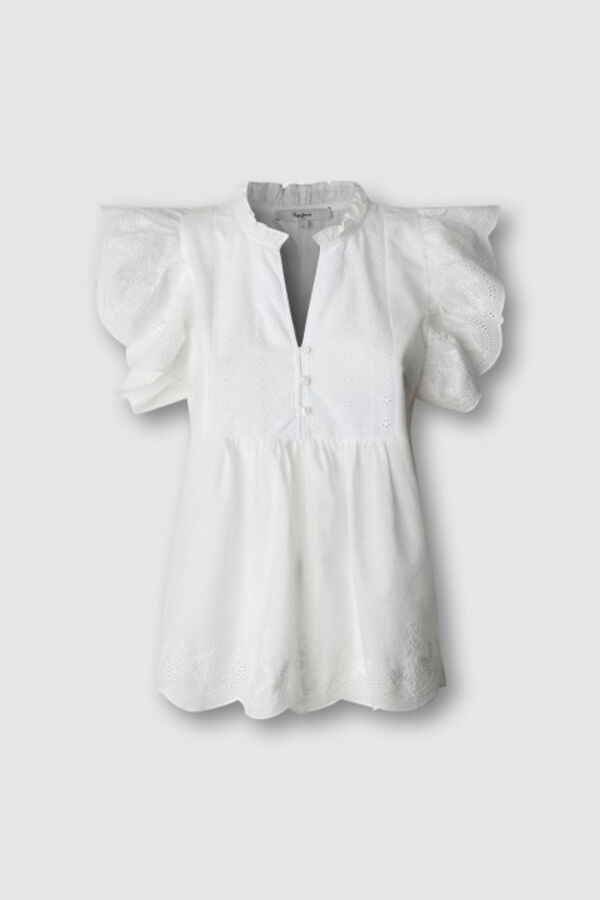 Pepe Jeans Camisa manga borboleta bege
