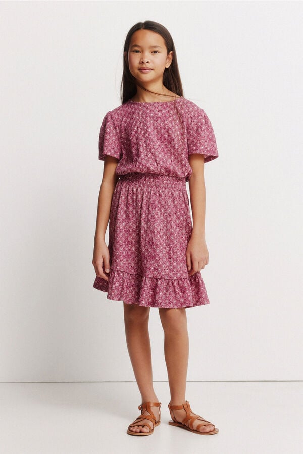 Springfield Kids Vestido de menina manga curta IKAT rosa