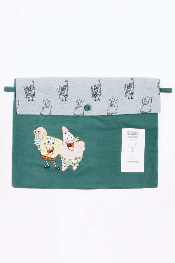 Springfield Pijama largo Bob Esponja verde
