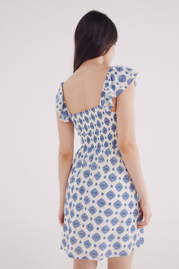 Springfield Vestido curto com estampado geométrica azul