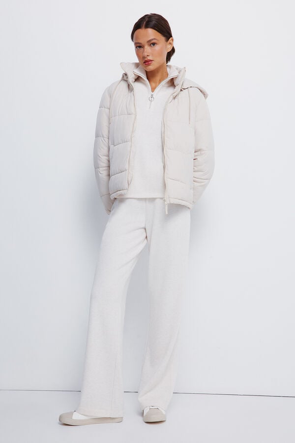 Springfield Casaco acolchoada com capuz em poliéster reciclado branco