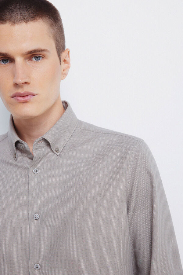Springfield Camisa social estruturada bicolor cru