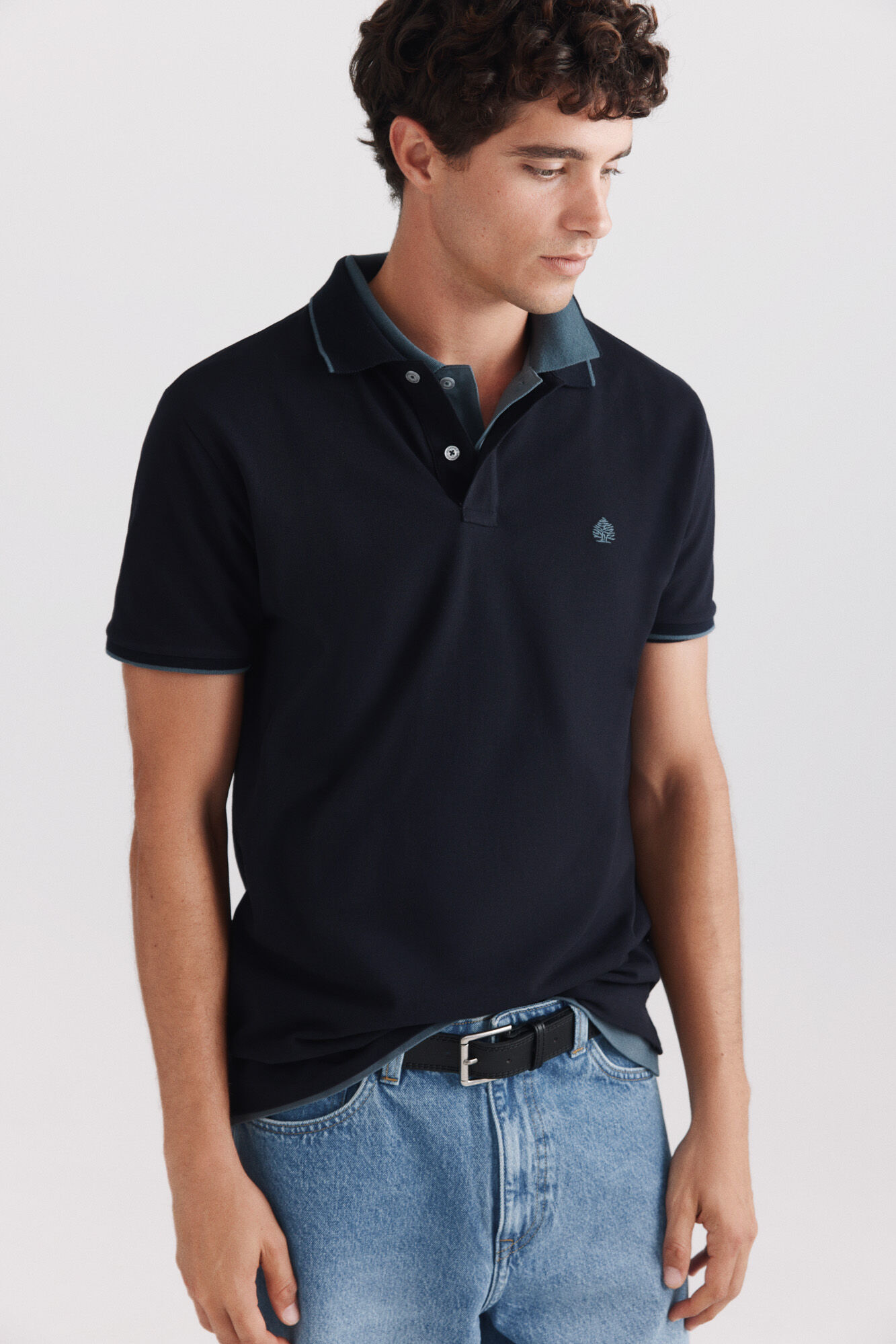 Springfield Polo piqu&eacute; com contrastes slim fit