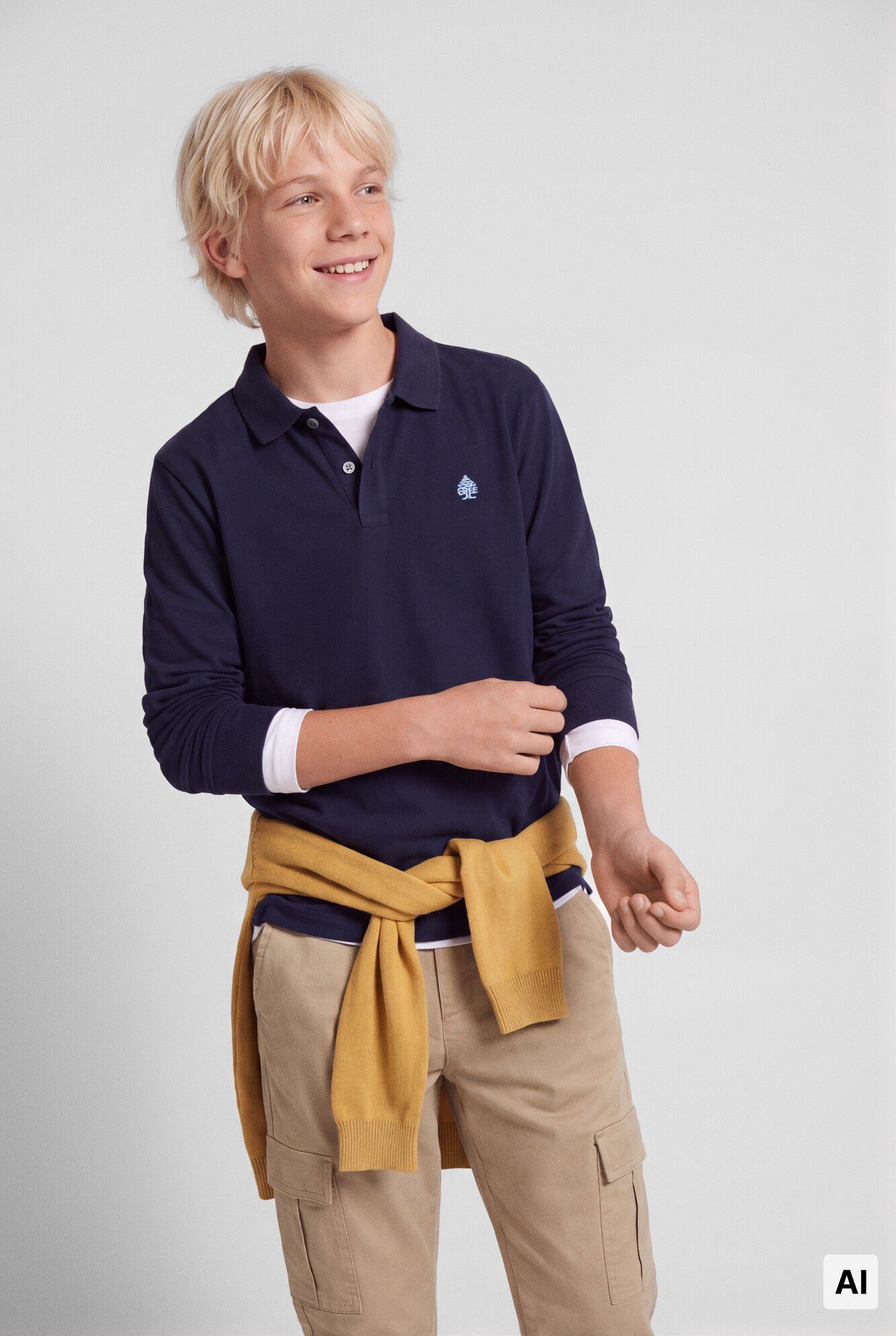 Springfield Kids Polo de manga comprida b&aacute;sico para menino