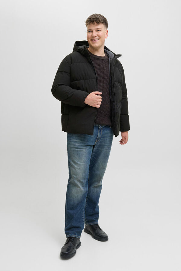 Jack & Jones PLUS Men's puffer jacket black