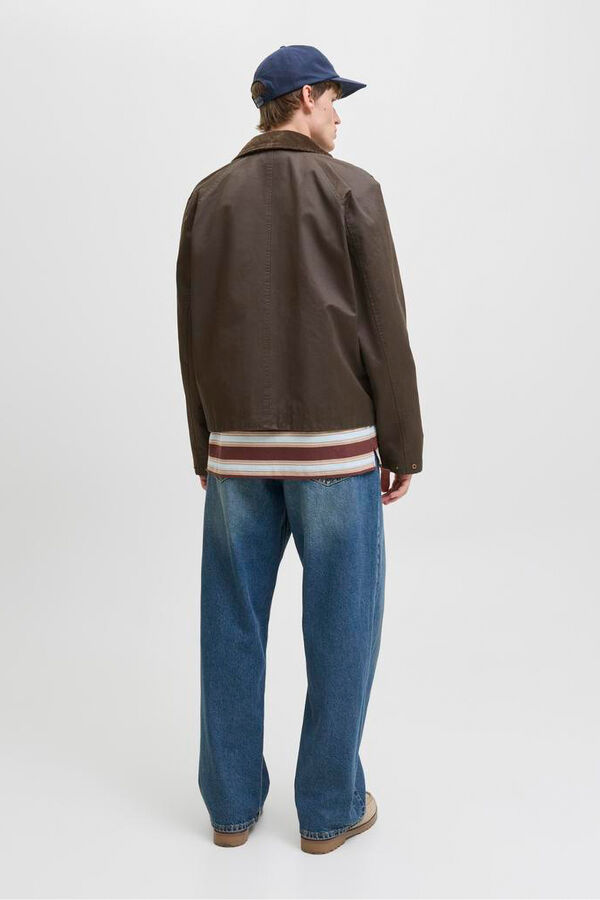 Jack & Jones Blus&atilde;o de gola de veludo cotel&ecirc; castanho