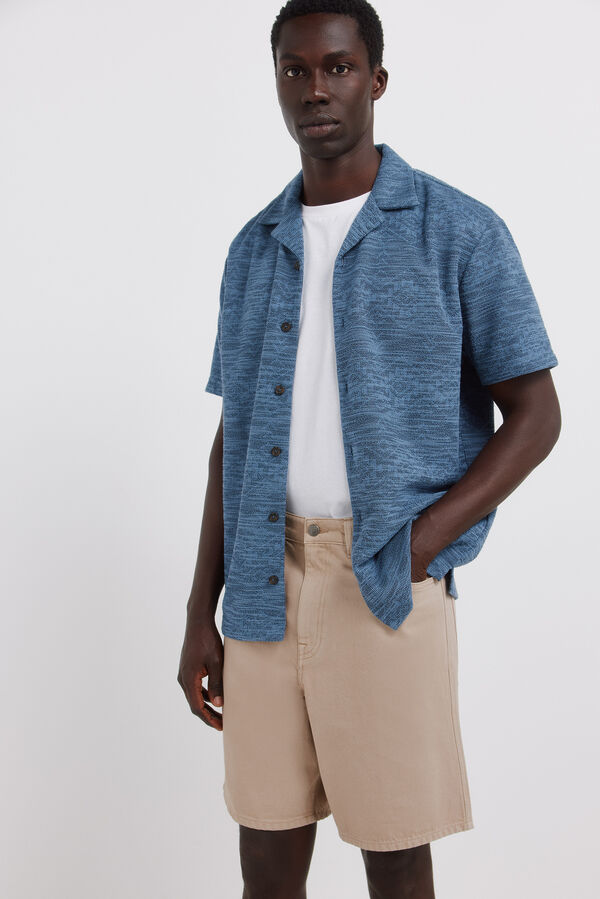Springfield Bermudas 5 bolsos lavagem straight fit bege