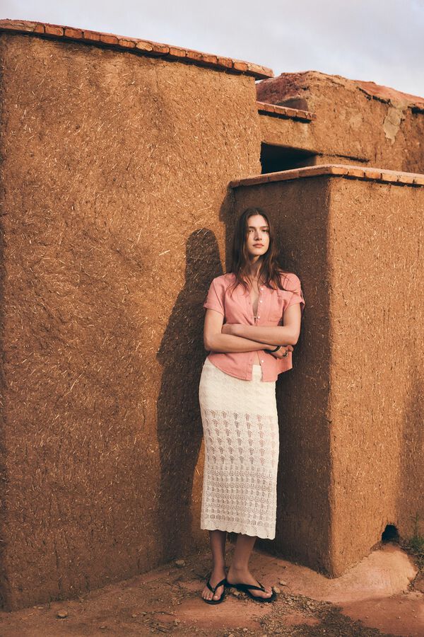 Springfield Falda pointelle marfil
