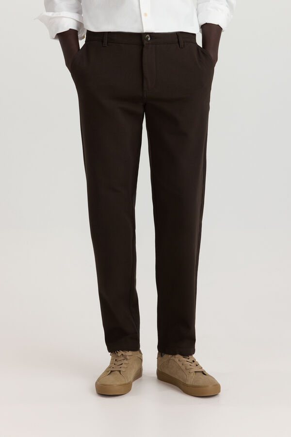 Springfield Cal&ccedil;as chino comfort knit castanho