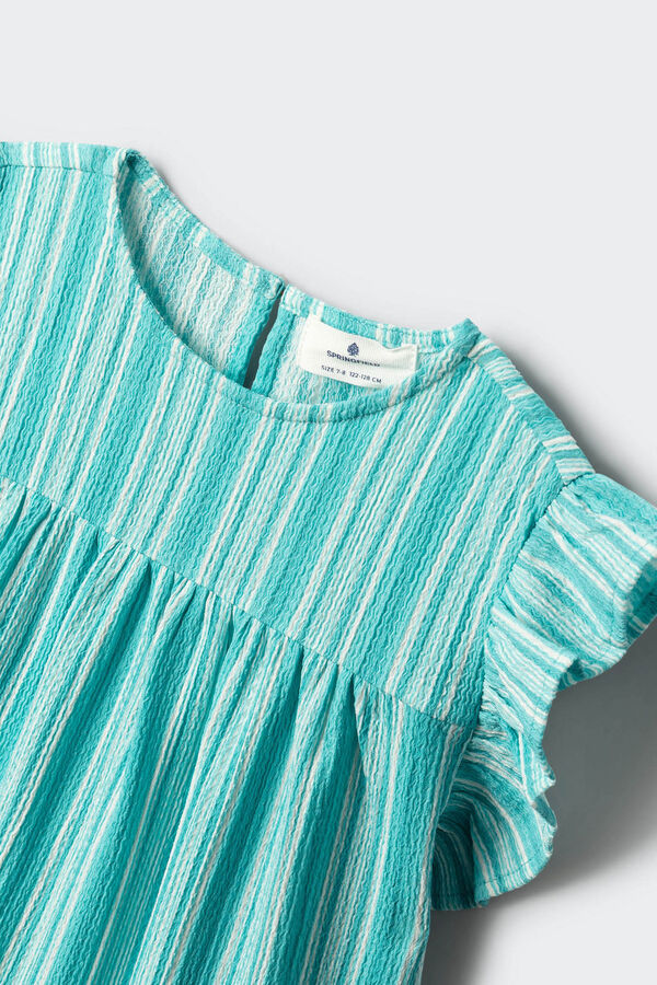 Springfield Kids Vestido de riscas para menina verde