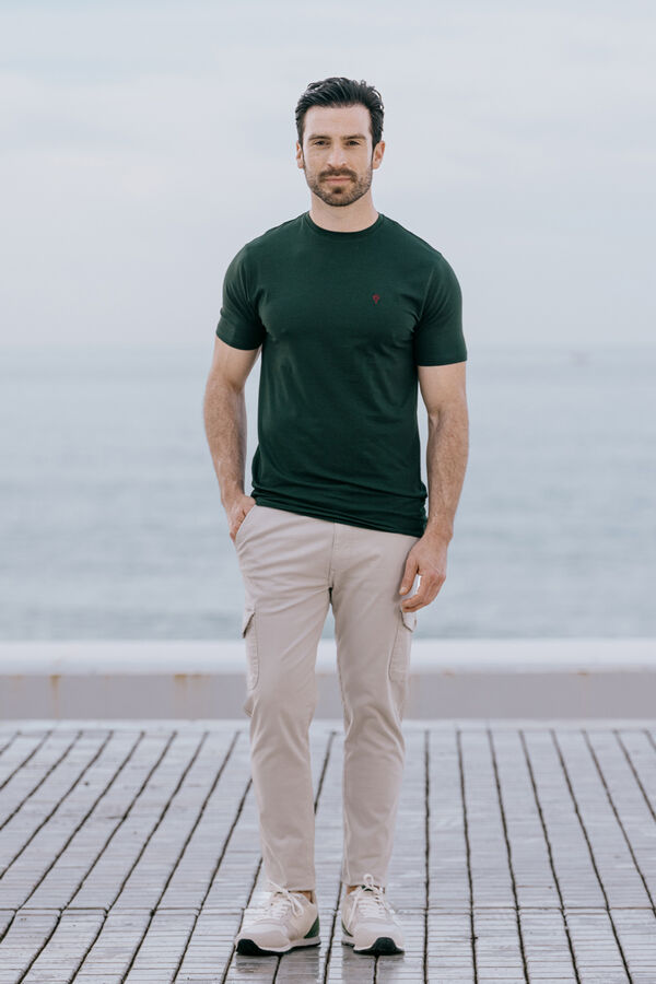 Celopman Camiseta B&aacute;sica Con Licra verde