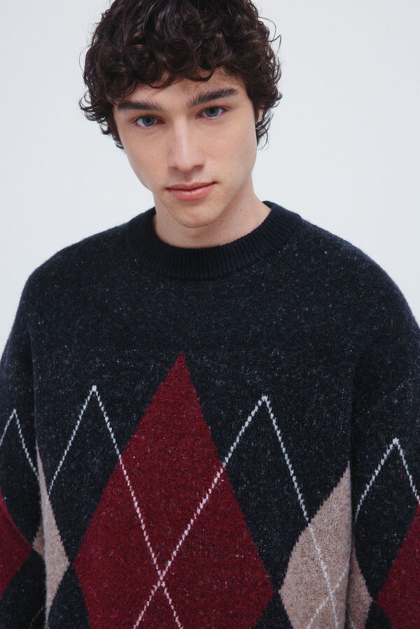 Springfield Camisola com padrão de diamantes estampado